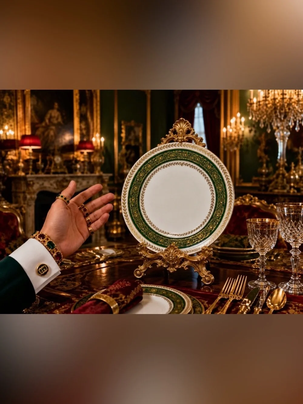 c. 1900 France T&V Tressemann & Vogt Limoges Antique Porcelain Dinner Plate GOLD
